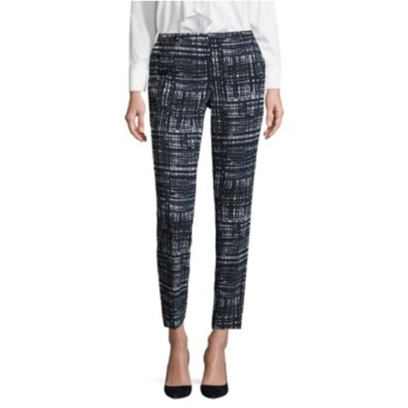 Escada Talas Weave Print Ankle Pants Navy - Picture 5 of 9